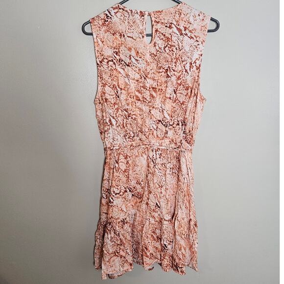 NWT INC Topson Lightweight Snake Print Sleeveless Ruffle Dress Sz Large - Picture 8 of 13